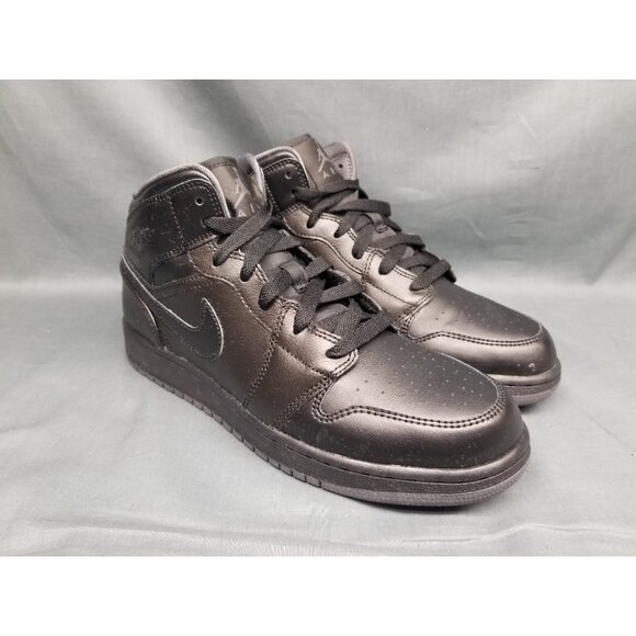 Nike Boys Jordan 1 Retro Mid (GS) 2016 OG Black Grey Size 6.5 DISPLAY MODEL! - Picture 6 of 14